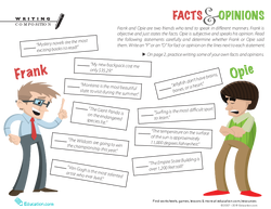 Fact & Opinion Worksheet
