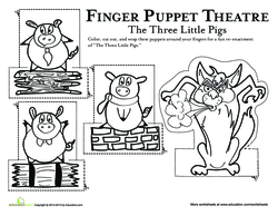 Three Little Pigs Finger Puppets