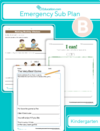 Kindergarten Daily Sub Plan B large image