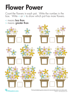 Comparing Flowers: Less Than and Greater Than