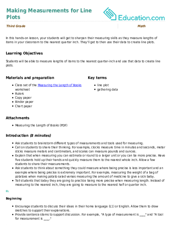 Making Measurements for Line Plots