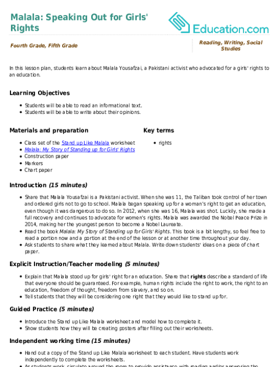 Malala: Speaking Out for Girls' Rights