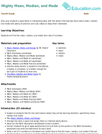 Mighty Mean, Median, and Mode
