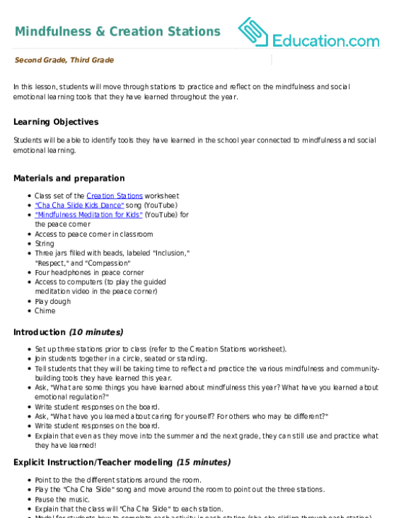 Mindfulness & Creation Stations