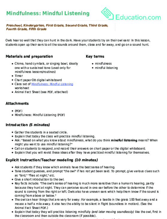 Mindfulness: Mindful Listening