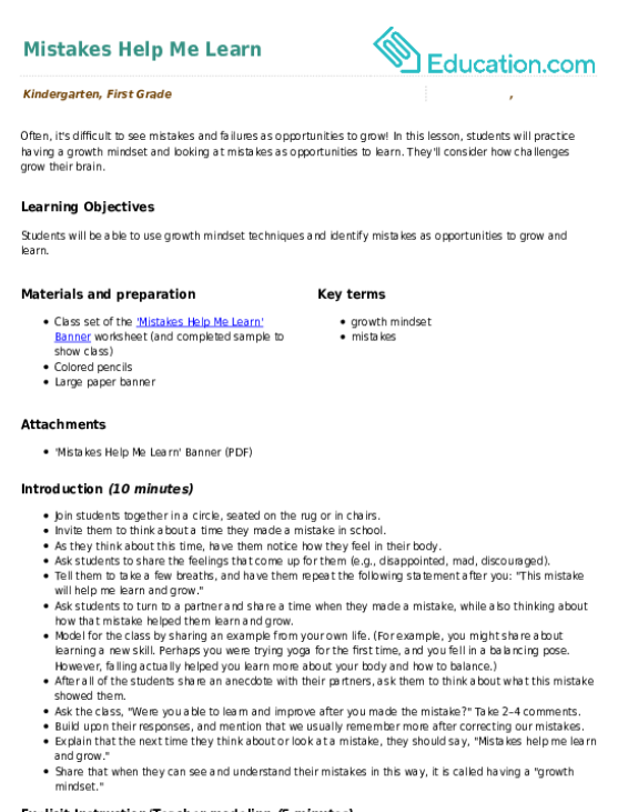 Mistakes Help Me Learn