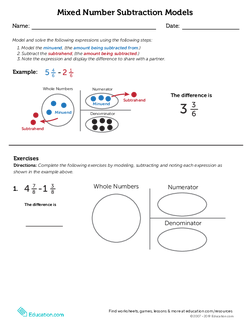 Mixed Number Subtraction Models