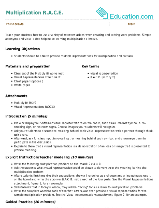 Multiplication R.A.C.E.