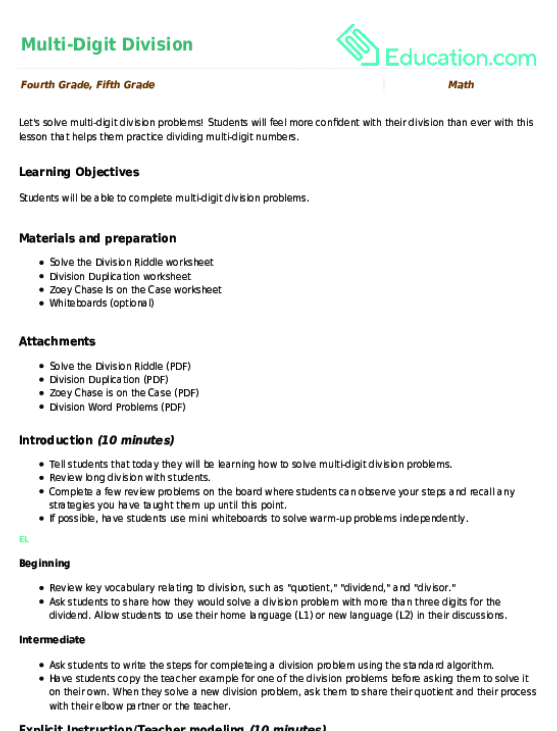 Multi-Digit Division