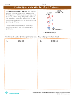 Partial Quotients with Two-Digit Divisors