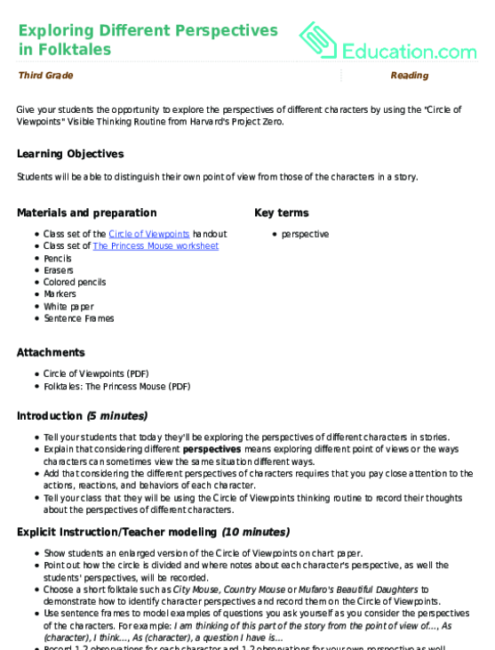 Exploring Different Perspectives in Folktales