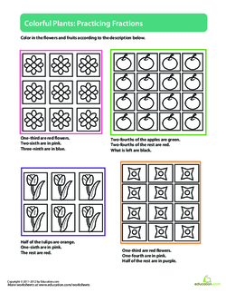 Colorful Plants: Practicing Fractions