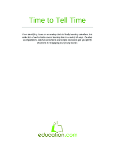 Time to Tell Time Worksheet Set