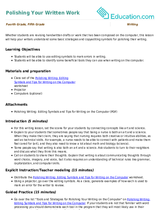 Polishing Your Written Work