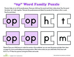 Word Family Puzzle: -OP