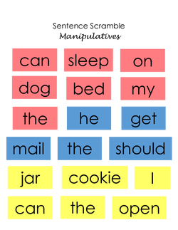 Sentence Scramble Manipulatives