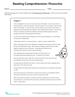 Reading Comprehension:  Pinocchio