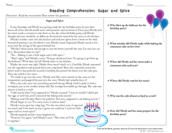 Reading Comprehension: Sugar and Spice