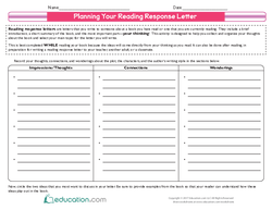 Planning Your Reading Response Letter