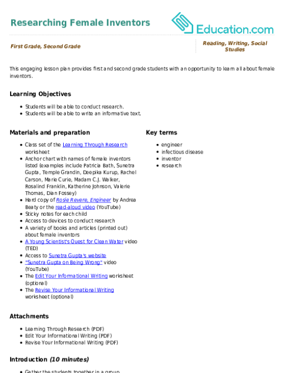 Researching Female Inventors