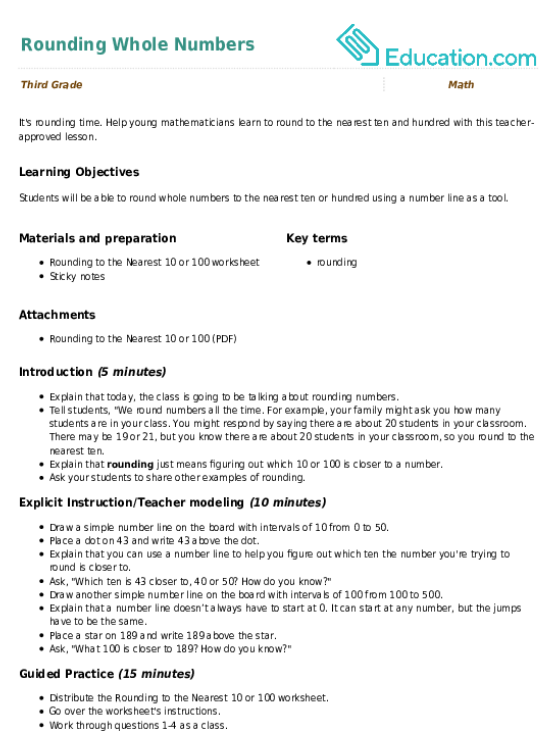 Rounding Whole Numbers