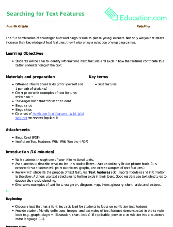 Searching for Text Features