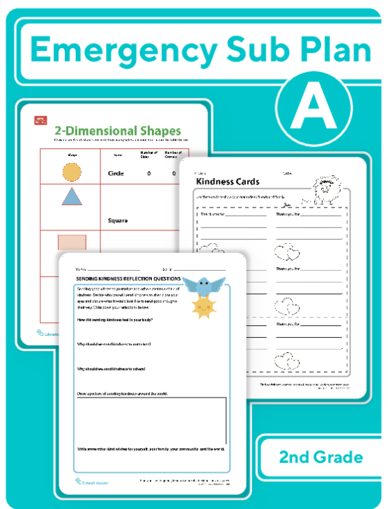 Second Grade Daily Sub Plan A large image