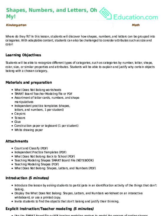 Shapes, Numbers, and Letters, Oh My!