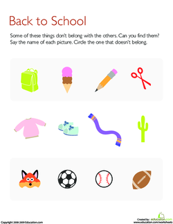 What Does Not Belong: Back to School