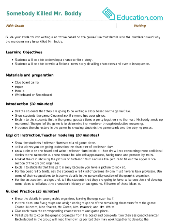 Somebody Killed Mr. Boddy