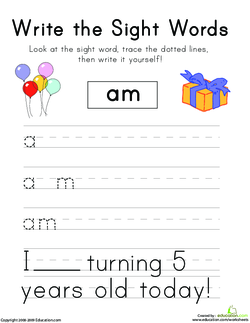 Seeing Sight Words: Am