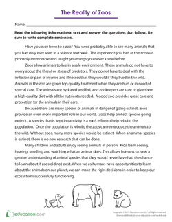 The Reality of Zoos: Nonfiction Text