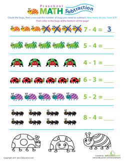 Preschool Math: Take Away the Bugs