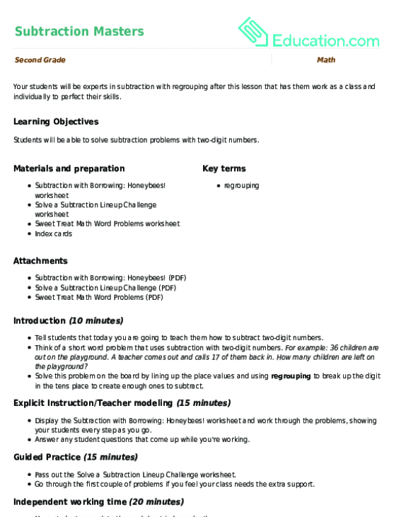 Subtraction Masters