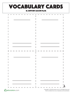 Vocabulary Cards Template