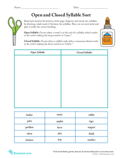 Open and Closed Syllable Sort