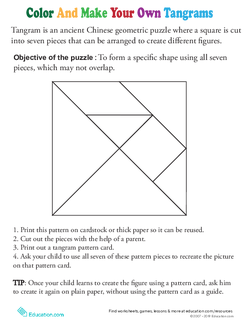 Color a Tangram Template