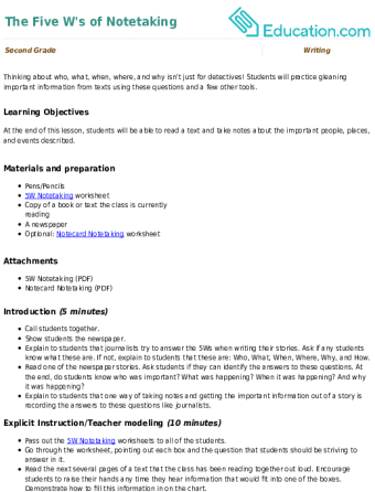 The Five W's of Notetaking large image