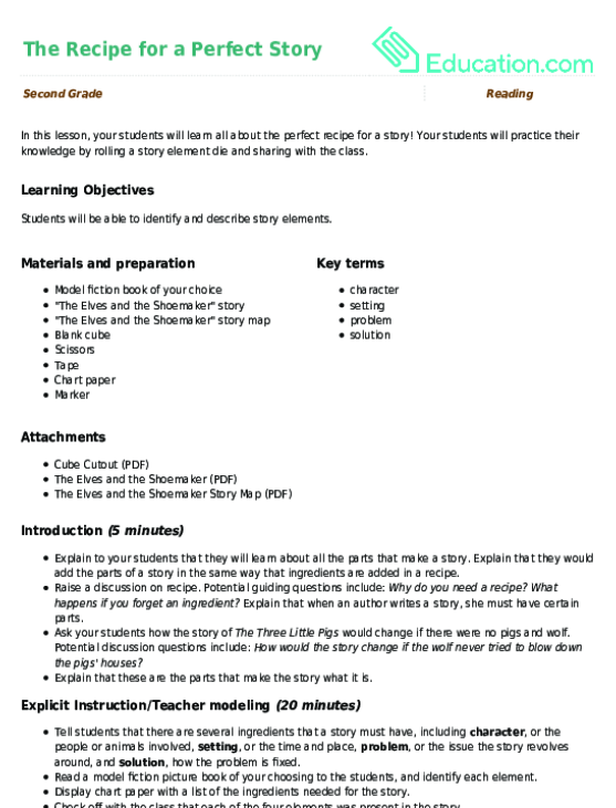 The Recipe for a Perfect Story