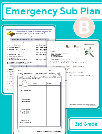 Third Grade Daily Sub Plan B large image