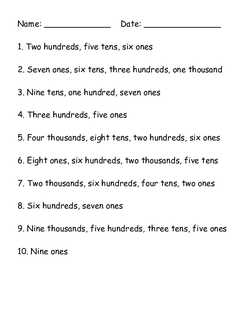 Place Value Unscramble