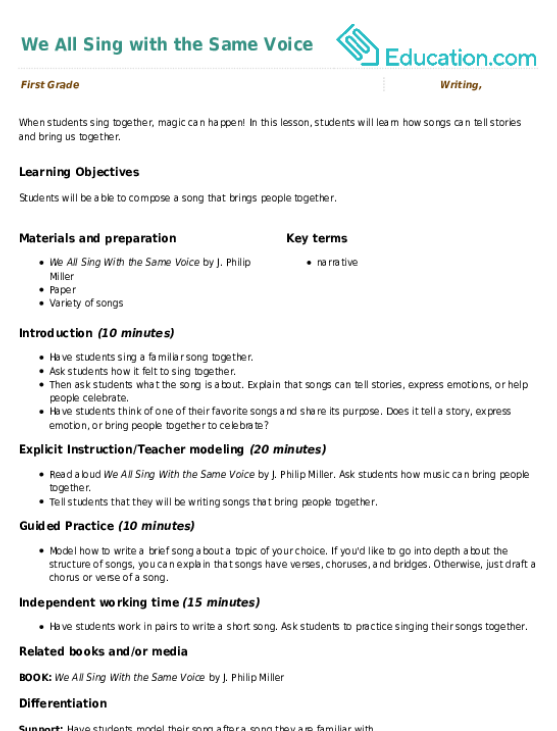 We All Sing with the Same Voice