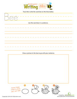 Beginning Writing: Write a "Bee" Sentence
