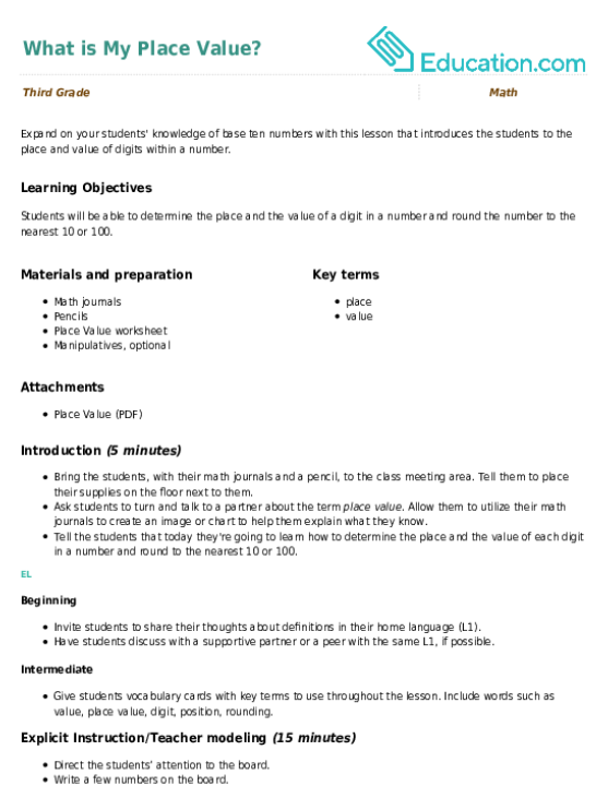 What is My Place Value?