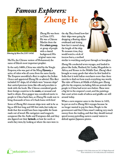 Zheng He Worksheet