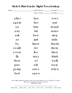 Sight Word List