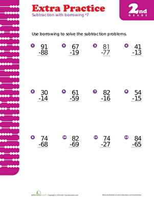 Subtraction with Regrouping #7