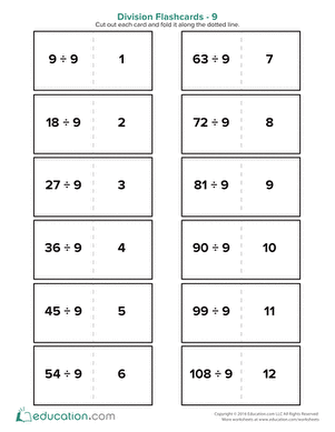 Division Flashcards 9