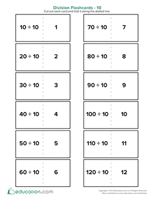 Division Flashcards 10