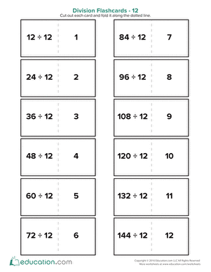 Division Flashcards 12